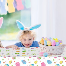 Tovaglia di Pasqua – Copertura da tavola in plastica usa e getta per feste, celebrazioni primaverili e pulizia rapida (compatibile con Pasqua)