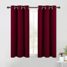 Wine Red Blackout Curtains, 2 Panels (42"x54"), Noise Reducing, Thermal Insulated, Privacy Darkening – Compatible with Standard Windows
