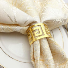 6 goldene Serviettenringe für den Esstisch – Geeignet für Feiertage, Hochzeiten und formelle/informelle Anlässe
