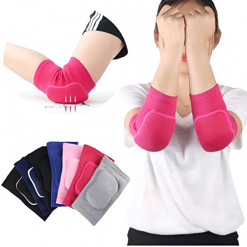 Protective Elbow Pad, Elastic/Sponge Black, 2 Piece