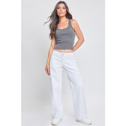 Damen-Cargojeans mit elastischem Saum