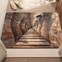 3D-Fußmatte mit optischer Illusion – Hoch saugfähige Eingangsmatte – Rutschfester, wasserdichter Badteppich – Moderne Dekoration für
