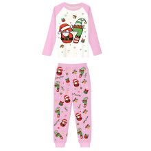 Kerstpyjamaset met lange mouwen en feestelijke print, 2-delig, 4 jaar