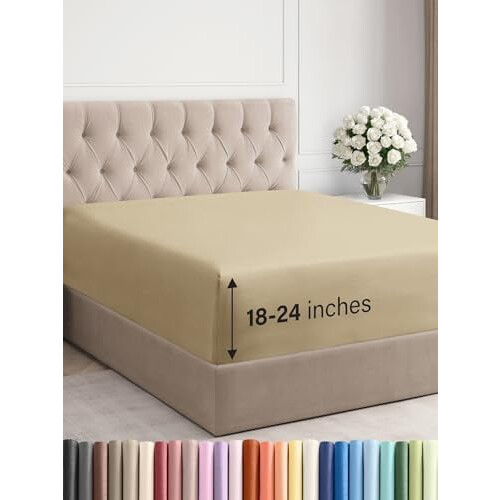 Drap-housse King à poches extra profondes 45-60 cm