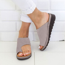 Sandale UTTOASFAY pentru femei, pantofi eleganti, confortabili, cu platformă, casual, de vară, pentru plajă, călătorii, gri, 10