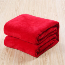 Flannel Polyester Blanket Super Soft Warm Solid Warm Micro Plush Fleece Blanket Throw Rug Sofa Bedding 100*140CM (Red)