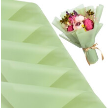 20 PCS Light Green Matte Waterproof Floral Wrapping Paper for Bouquets, DIY, Gifts, Wedding – Compatible with Florist Supplies