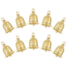 10 goldene Messingglöckchen für DIY-Bastelarbeiten, Heimdekoration und Schmuckherstellung, Größe 2