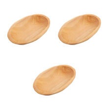 3er-Pack Korb, Obstschale aus Massivholz, oval (kleine Größe 22143cm)