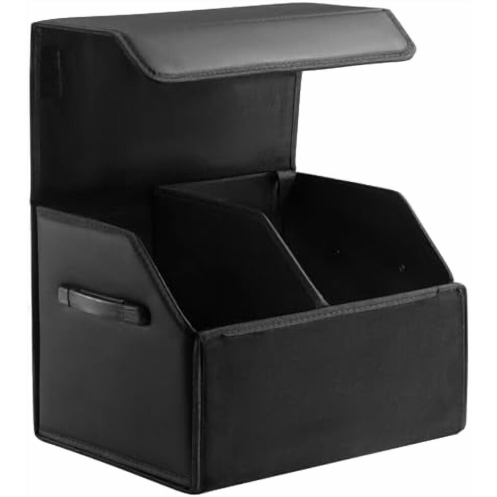 Car Organizers For Trunk For Suv Sedan, Leather Storage Box,Magnetic Lid,Collapsible And Adjustable,16.5 Inches 9482726779421
