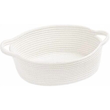 White Cotton Rope Laundry Basket with Handles
