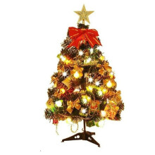 Mini-Weihnachtsbaum, 60 cm (24 Zoll) künstlicher kleiner Tischweihnachtsbaum mit LED-Lichterkette und Schmuck für die Weihnachtsdekoration zu Hause
