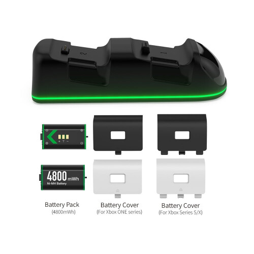 Xbox Dual Controller Ladestation mit 2x2000mAh Akkus