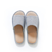 Pantoufles pour femmes en coton bleu ciel et mousse à mémoire de forme, bout ouvert, lavables, semelle antidérapante en lin, pointure 9 –
