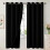 Cortinas Blackout com Ilhós Pretas 52x72 polegadas (2 Painéis) 1