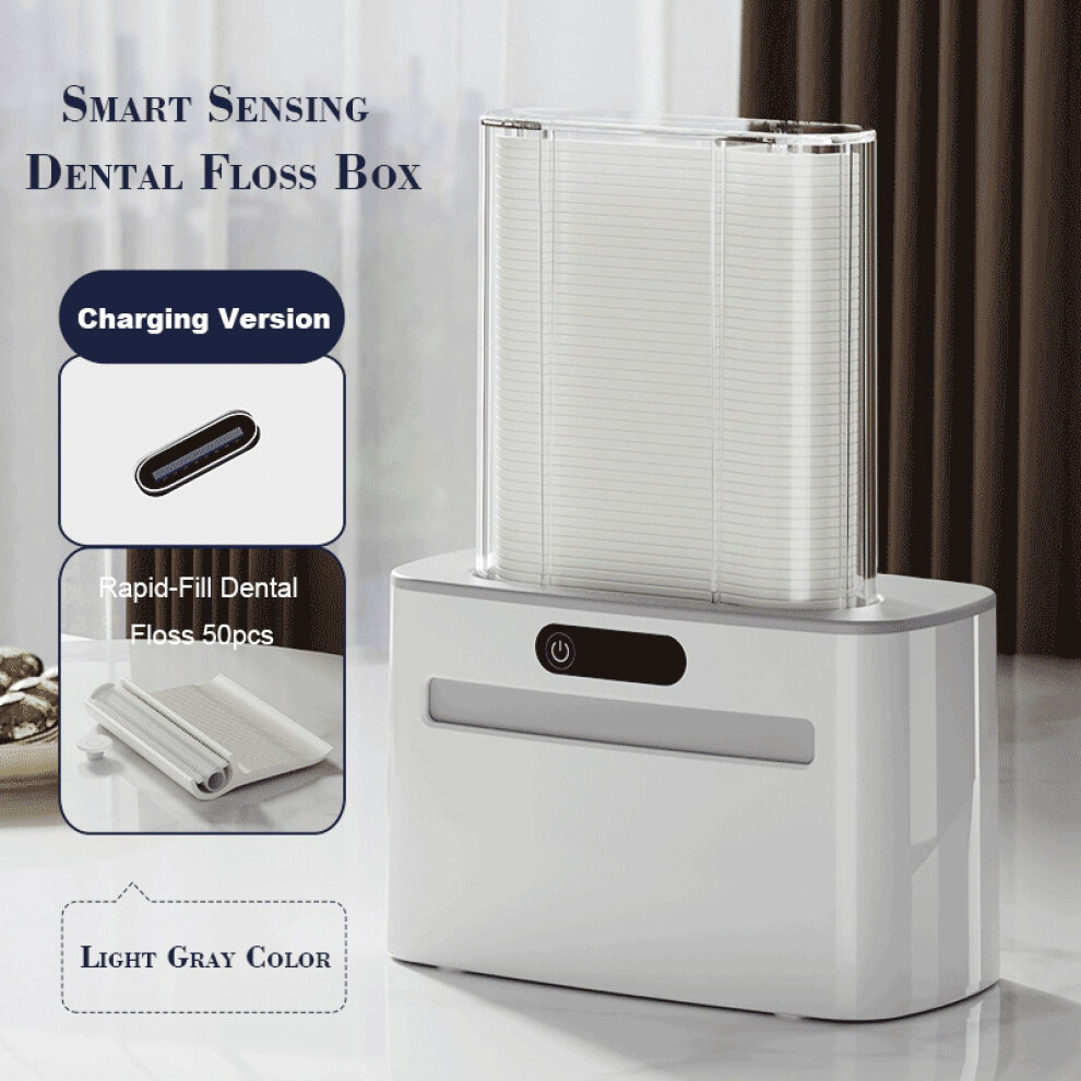 Smart Auto Floss Dispenser Box â Battery/USB Rechargeable, Hygienic ABS, 100 Floss Sticks Included, Compact 5.12x4.53x3.54in, for