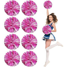 Pom Poms Cheerleading,Fluffy Cheerleader Pompoms with Finger Friendly Ring,Metallic Pom Poms Cheerleading for Celebration (Blue, 4 Pack)