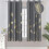 Cortinas blackout cinza-escuras 52x84 polegadas, poliéster 1