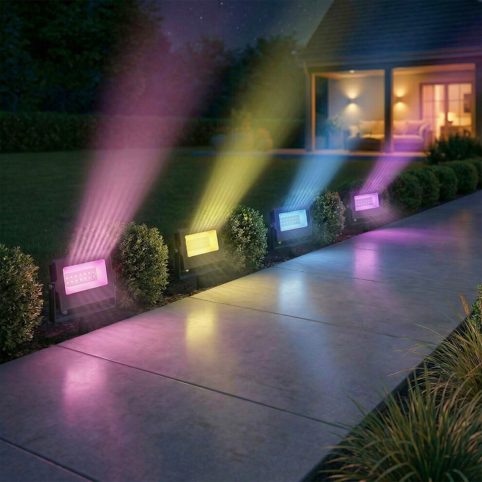 Outsunny 32W Led Floodlights, Outdoor Flood Light With Uk Plug, Black