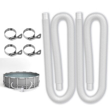 1.25" x 59" Pool Hoses for Above Ground Pools, 2-Pack with 4 Metal Clamps, Compatible with Sand Filter & 1.5" Pool Pump