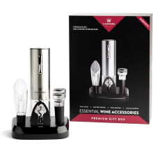 Premium Electric Wine Opener with Charging Base, Italian Design, Compatible with All Corkscrews – Unique Gift for Wine Lovers