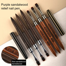 Flexible Nail Brush with Soft Nylon Bristles, Carved Wooden Handle, Square/Round Head – Compatible with Gel & Phototherapy