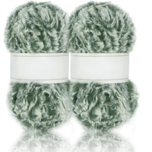 (235yds,50g2) 2 Skeins Super Soft Fur Yarn Chunky Fluffy Faux Fur Yarn Eyelash Yarn for Crochet Knit-Total Length 232m