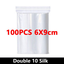 100Pcs Thicken Zipper Sealed Bags Clear Plastic Storage Bag for Small Jewelry Food Packing Reclosable Ziplock Sealing Bags