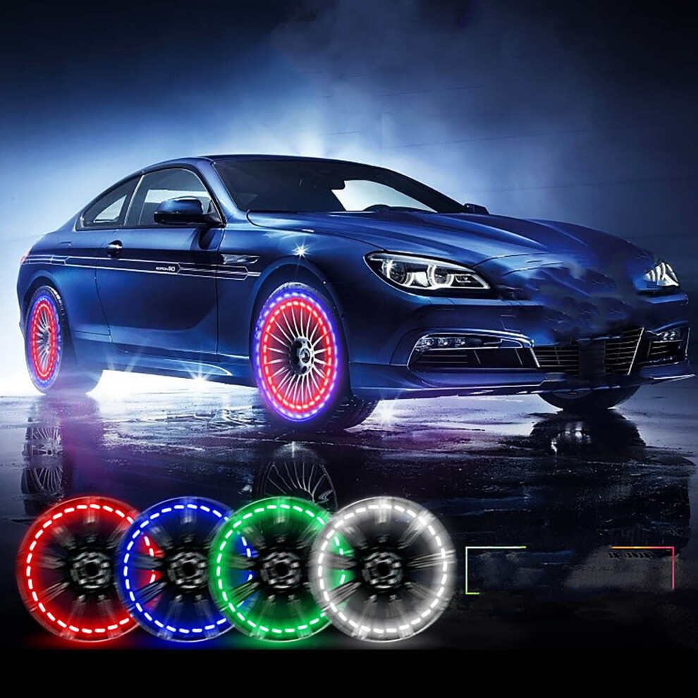 Solar Led Wheel Lights For Car/Motorcycle Â Flashing Colorful Hub Decor, Compatible With Most Wheels, Father's Day Gift 9175034724541