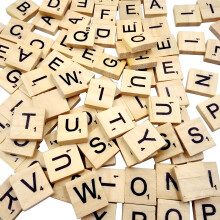 200PCS Wood Letter Tiles/Wooden Scrabble Tiles A-Z Capital Letters for Crafts,Pendants,Spelling (200PCS)