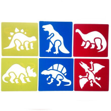 SagaSave6Pcs/Set Plantillas de dinosaurios para pintar Plantillas de animales reutilizables para manualidades