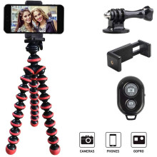 Phone Tripod Stand with Wireless Remote, Flexible & Adjustable Holder Compatible with iPhone, Android, Samsung, Compact Cameras