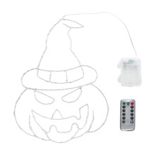 Telecomandă pentru lumini de fereastră cu dovleac de Halloween, fier de călcat cu baterie cu 8 moduri
