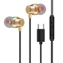Wired Earbuds USB C,In-Ear Noise Canceling Earphones with Microphone,Bass Stereo Sound Type C Wired Headphones