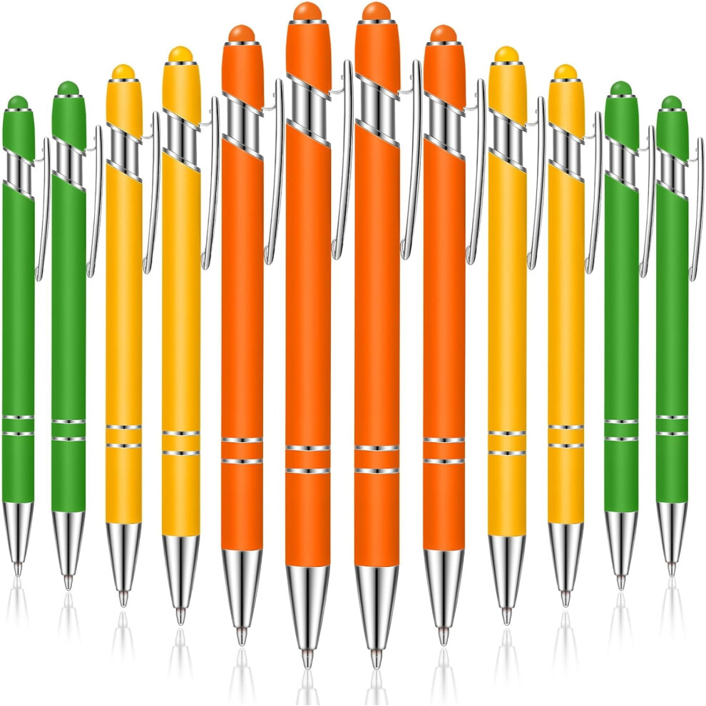 12 Pieces Ballpoint Pen With Stylus Tip, 1.0 Mm Ink Metal Pen Stylus Pen For Touch Screens, 2 In 1 Stylus Ballpoint Pen Black 9159805710230