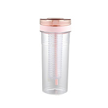 670Ml Fruit Infuser Water Bottle - Elegant Transparent 670Ml Plastic Water Bottle with Lid Juice Stick Cup Drink Cup for Students（Water Cup*1)
