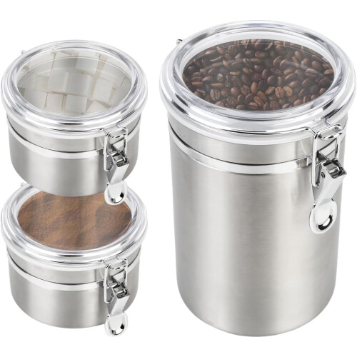 Luftdichte Kaffeedose aus Edelstahl, 1,8 l