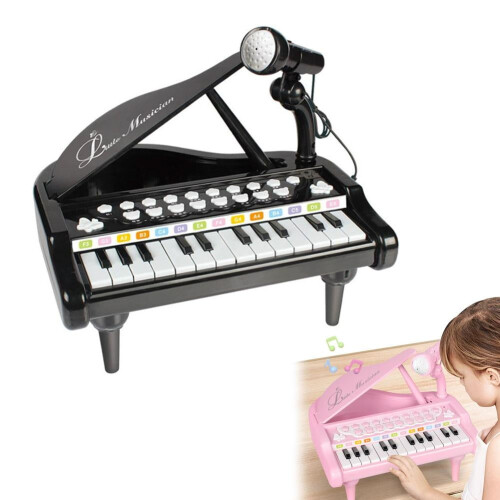 Teclado eletrônico infantil de 24 teclas com microfone.