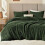 Olive Green Faux Fur Comforter Set 3-Piece 1