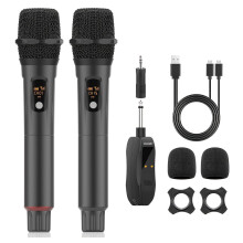 Aveek Wireless Rechargeable Karaoke Microphone with Receiver – Compatible with Karaoke Machines, DJ, Party, Church, Wedding, Speech