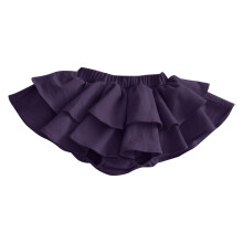 Girls' Ruffle Denim Skort, High-Waisted Mini Jean Skirt with Shorts Underneath, Dark Blue, 3-4 Years, Compatible with Summer Casual Wear