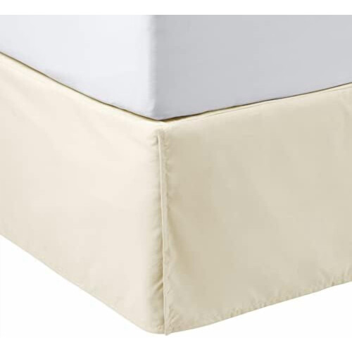Polyester-Plissee-Bettrock, Doppelbettgröße, strahlend weiß
