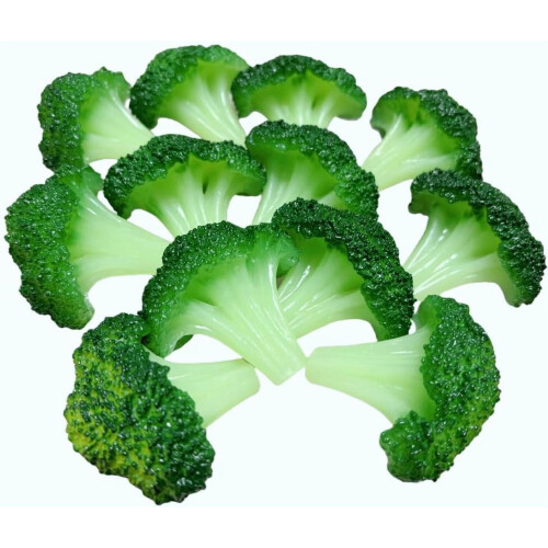12 felii de broccoli artificiale realiste, 6 cm
