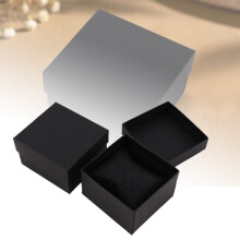 Leere Uhrenbox, Uhrengeschenkbox, Schwarze Geschenkboxen für Uhren mit Kissen, Schmuckgeschenkboxen für Armbänder, 8,6 x 7,9 x 5,3 cm, Schwarz