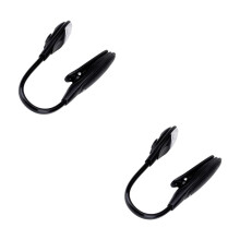 2pcs 1E04 Music Score Stand Light Lamp Adjustable Clip Mini Portable LED Book Reading Light Lamp Flexible Novelty Light (Black)