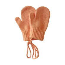 Children's Winter Mittens Candy Colors with Neck String, Baby Cozy Gloves for Cold Days Orange,1-4 years old