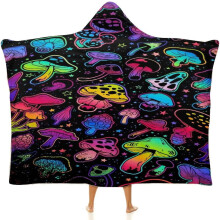 Mushroom Hooded Blanket Mushrooms Gifts for Women Mushrooms Wearable Blanket Hoodies Blankets for Bed Room Decorative