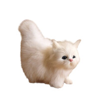 Cat Stuffed Animal,Realistic Cat Stuffed Animal Cat,Plush Texture Stable Shape Stuffed Cat,White