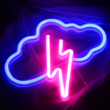 Lightning Neon Sign – Battery/USB Powered LED Light for Party, Wall/Table Decor, Girl's Room & Wedding Home Decor