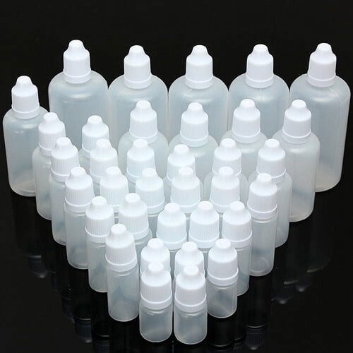 GROFRY 5 Pcs Durable 5-100ml Empty Plastic Squeezable Dropper Bottles Eye Liquid Dropper